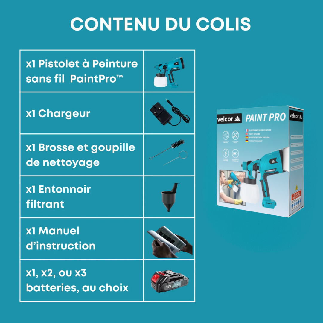 Pistolet à peinture sans fil
