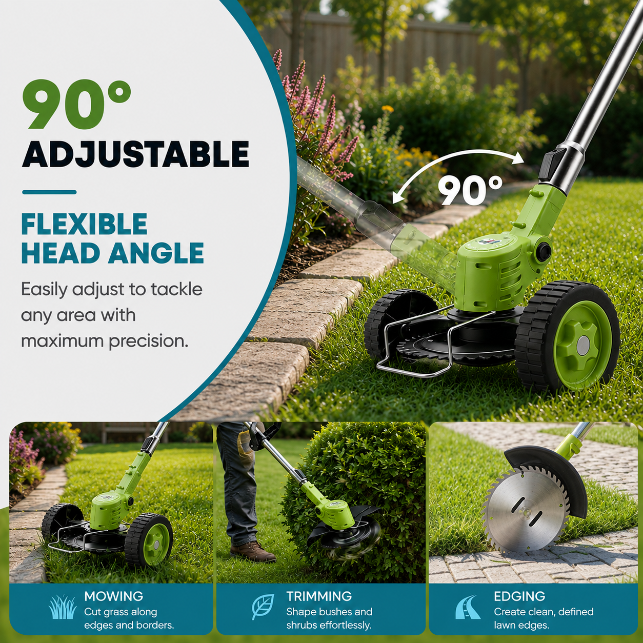 3 In 1 Cordless Grass Trimmer, Weed Eater and Edger